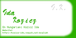 ida kozicz business card